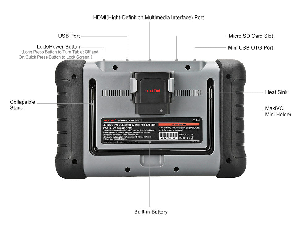 Autel MaxiPRO MP808TS Diagnostic Tool Port