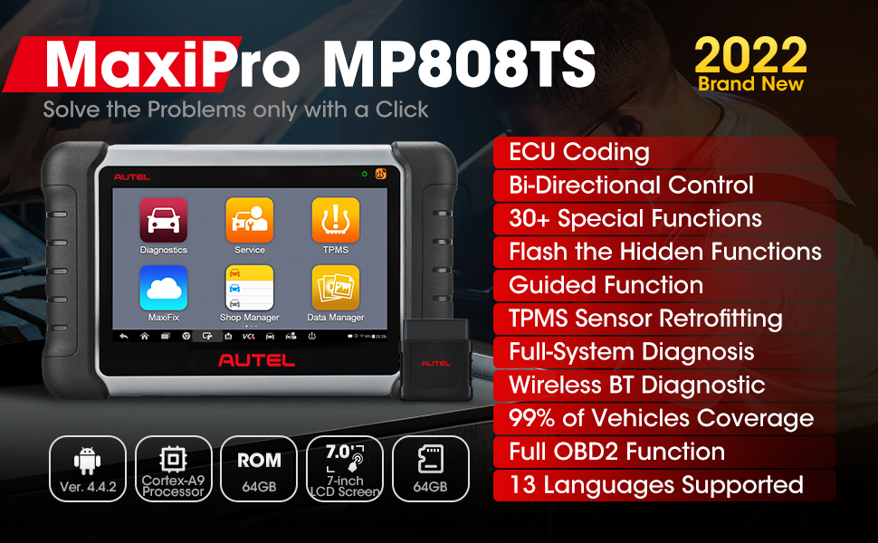 Autel MaxiPRO MP808TS  Diagnostic Tool Solve Product with Click