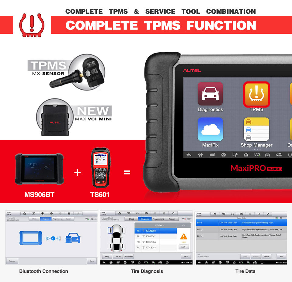 Autel MaxiPRO MP808TS  Diagnostic Tool Complete TPMS Function