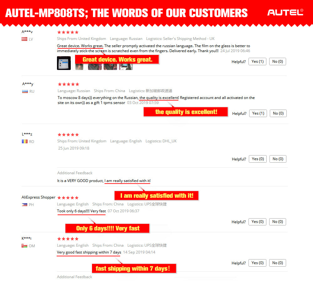 Autel MaxiPRO MP808TS Car Automotive Diagnostic Tool Work for Customer