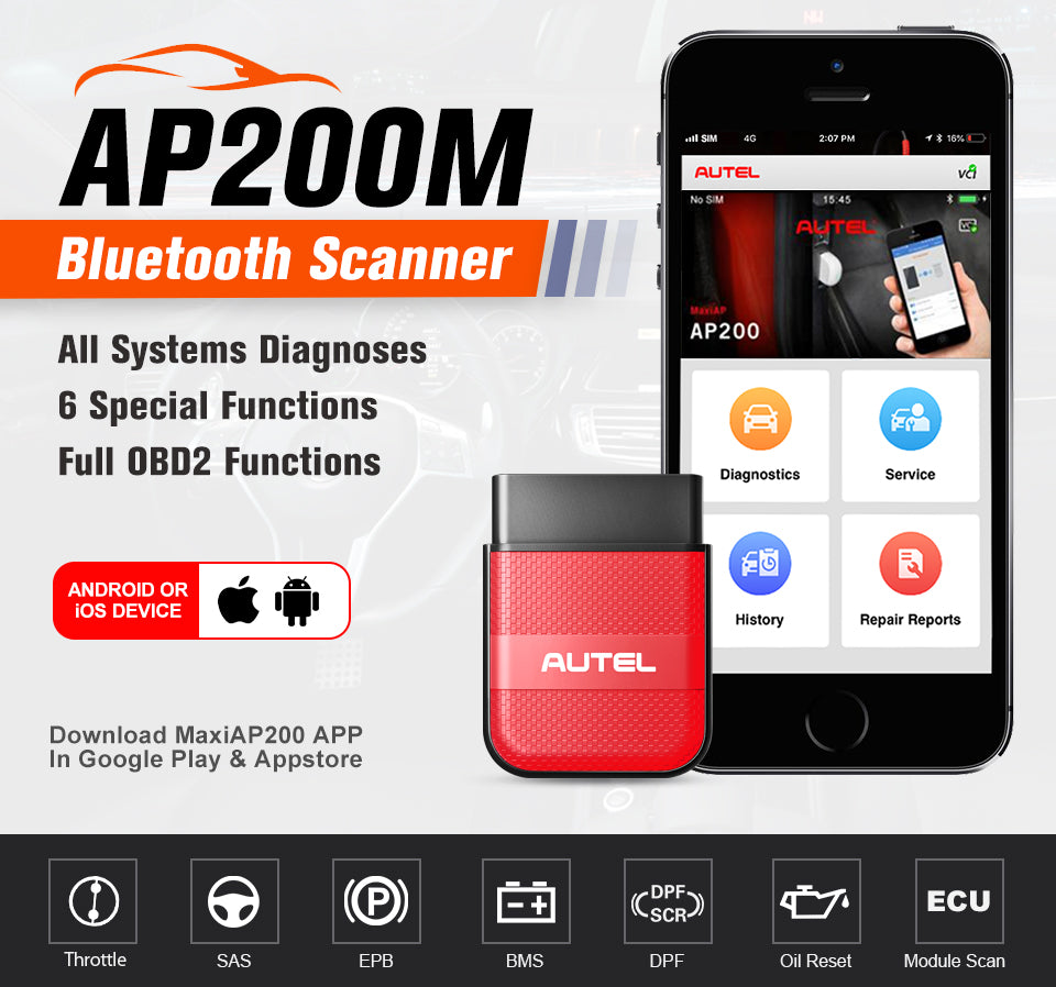 Autel AP200M Bluetooth Scanner Car Diagnostic Tool