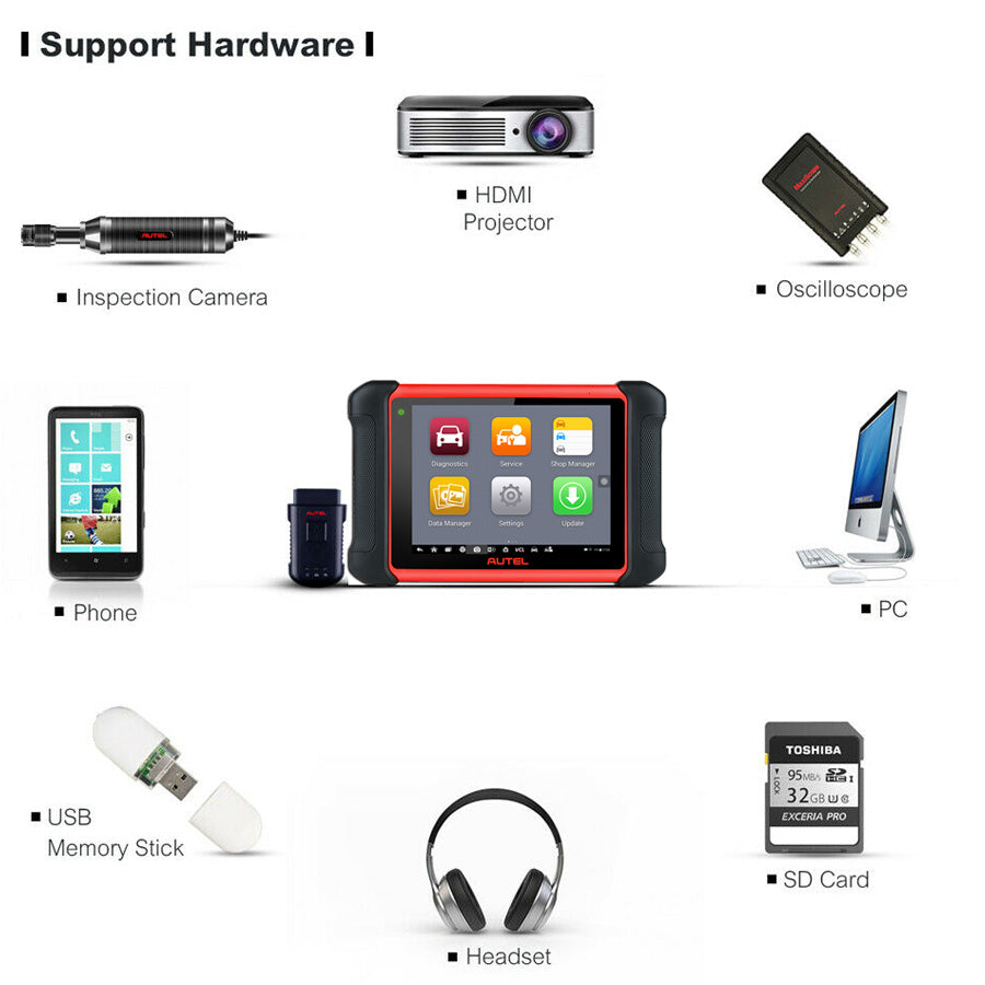 Autel MaxiCOM MK906BT Diagnostic Tool  Full System Car Scanner supports hardware.