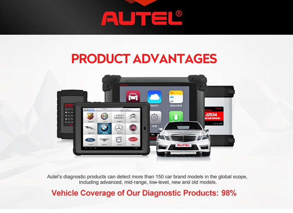 Autel MaxiCOM MK906BT Diagnostic Tool  Full System Car Scanner can detect more than 150 car brand models in the global scope.