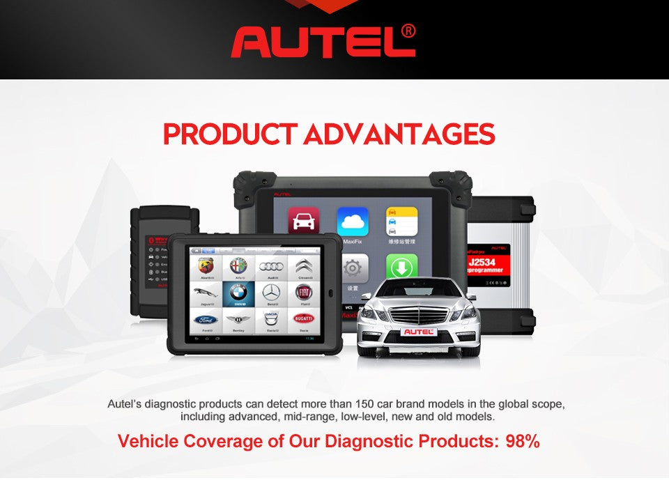 Autel MaxiCOM MK906BT Diagnostic Tool Full System Car Scanner can detect more than 150 car brand models in the global scope.