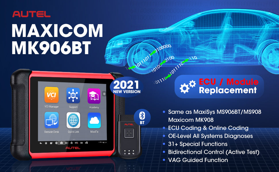 Autel MaxiCOM MK906BT Diagnostic Tool Full System Car Scanner bulletin points