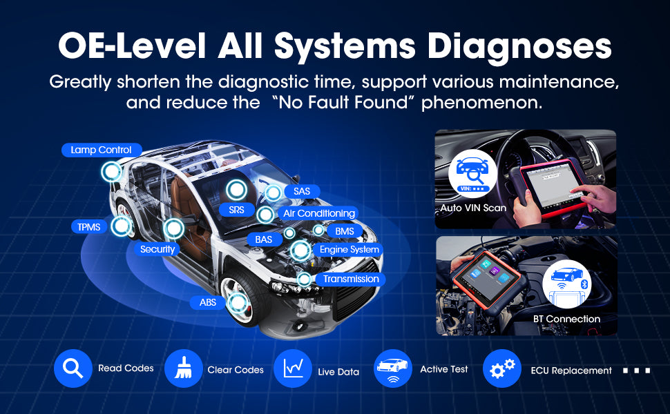 Autel MaxiCOM MK906BT Diagnostic Tool  Full System Car Scanner is greatly shorten the diagnostic time, supports various maintenance and reduce the "No Fault Found" phenomenon.