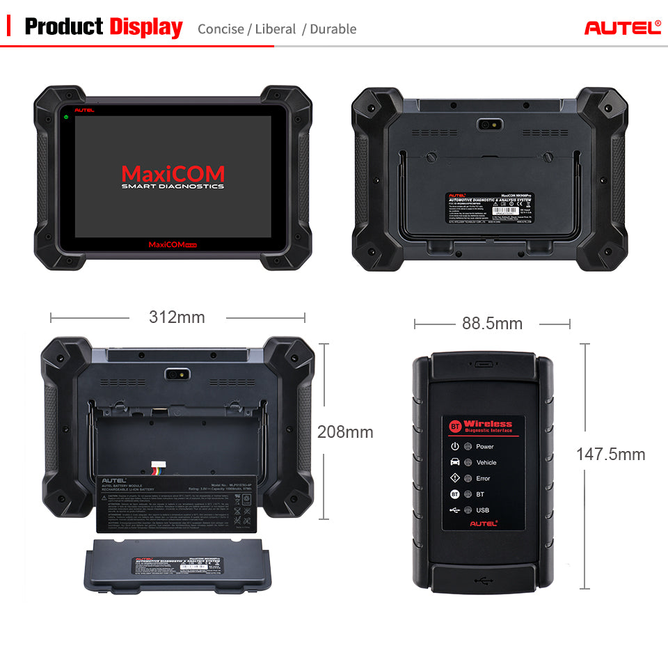 Autel MaxiCOM MK908 Full System Diagnostic Tool Car OBD2 scanner's display.
