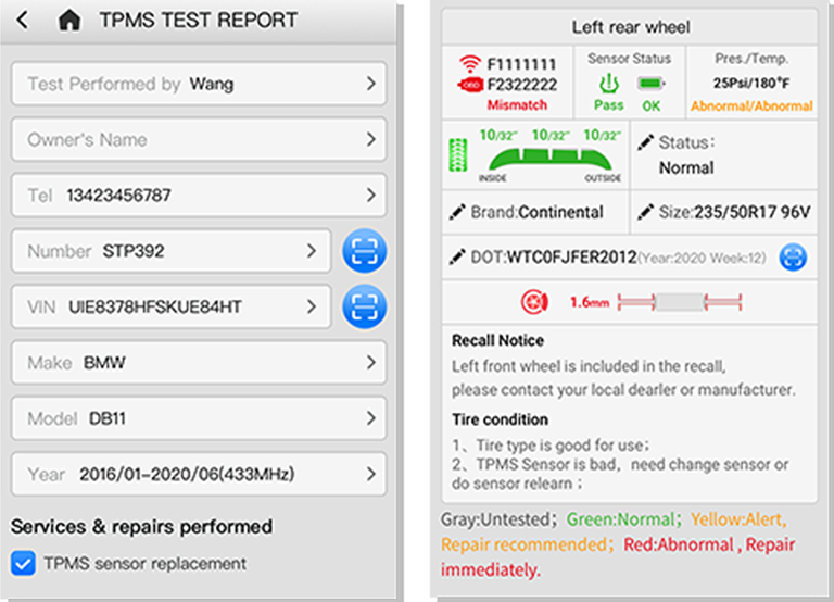 Autel MaxiTPMS TBE100 Tire Tread and Brake Disc Wear Examiner