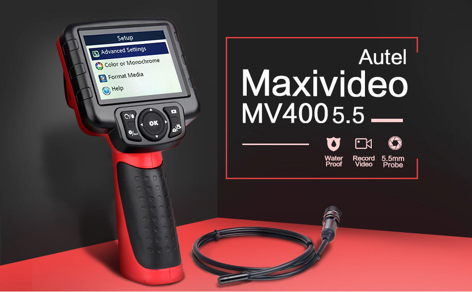 Autel MaxiVideo MV400 Videoscope Digital Versatile Inspection Recording Camera with 5.5mm / 8.5mm Imager Head introduction.