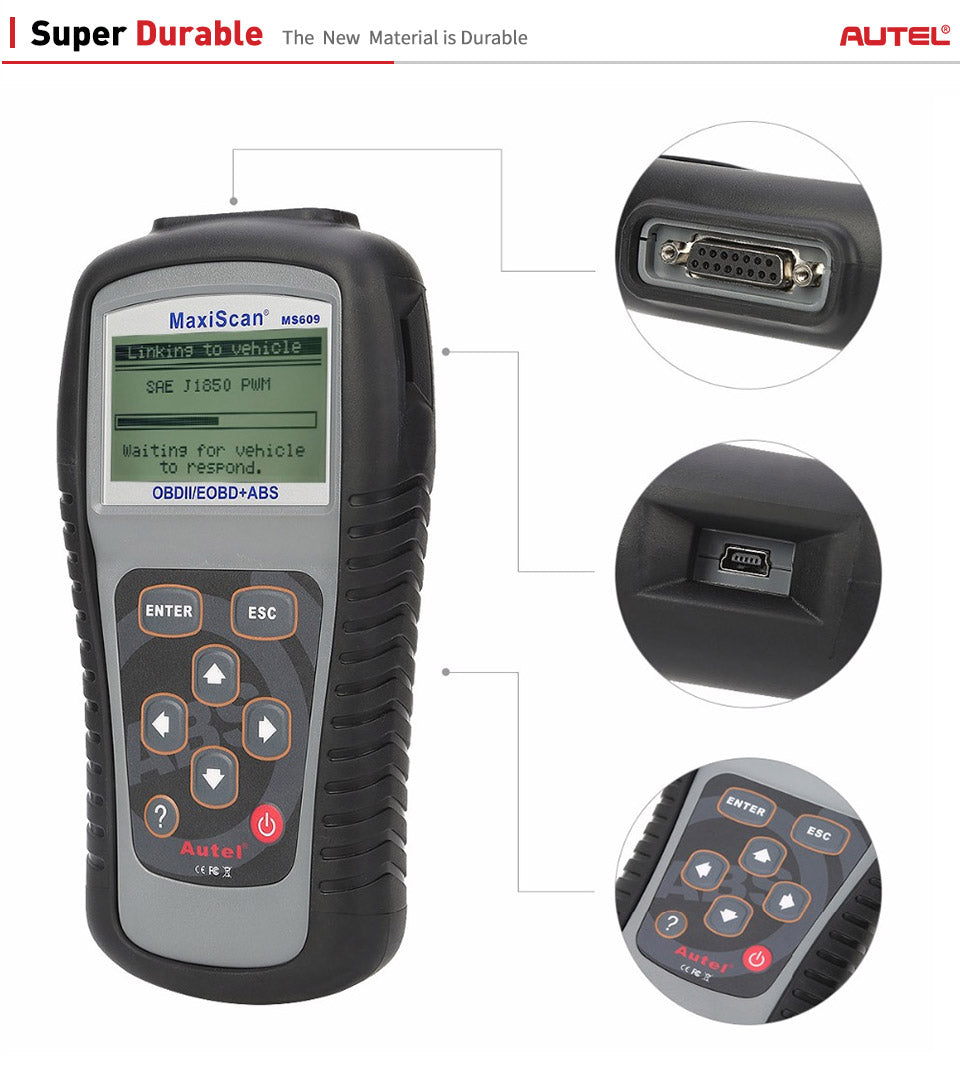 Autel Maxiscan MS609 OBD2 Scanner Full OBDII Functions ABS Car Diagnostic Tool