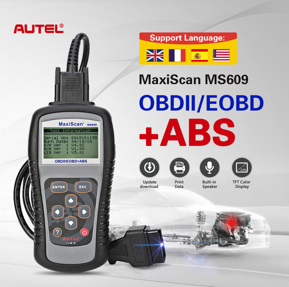 Autel Maxiscan MS609 OBD2 Scanner Full OBDII Functions ABS Car Diagnostic Tools' overview