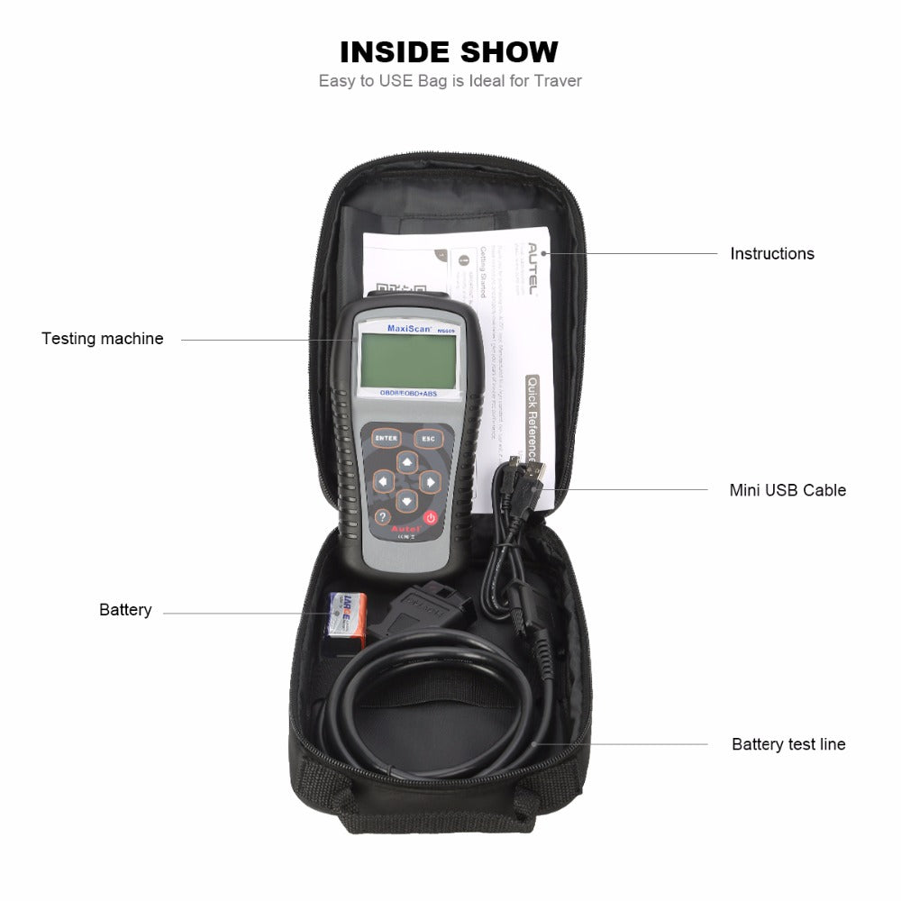 Autel Maxiscan MS609 OBD2 Scanner Full OBDII Functions ABS Car Diagnostic Tools' packing list