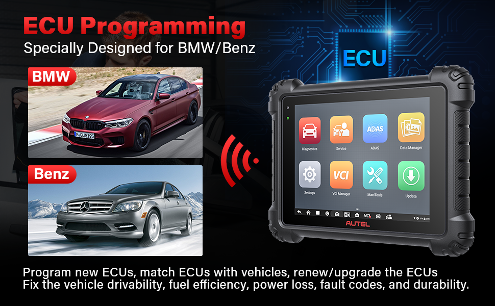 Autel Maxisys Ultra Lite Automotive Full System Diagnostic Tool Car Scanner supports ECU programming and specially designed for BMW and Benz.