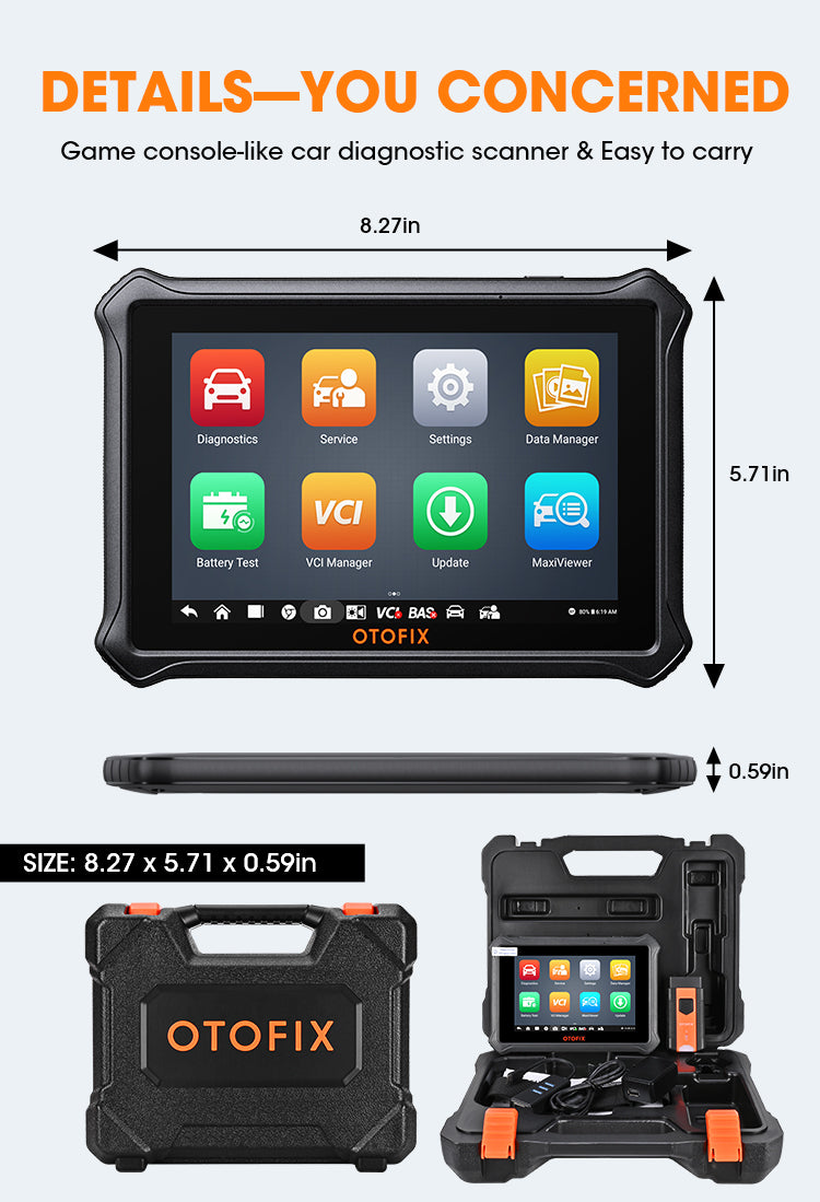Autel OTOFIX D1 Lite Diagnostic Scanner Professional Auto Full system Diagnostics Tool's detailed information and game console-like car diagnostic scanner and easy to carry.