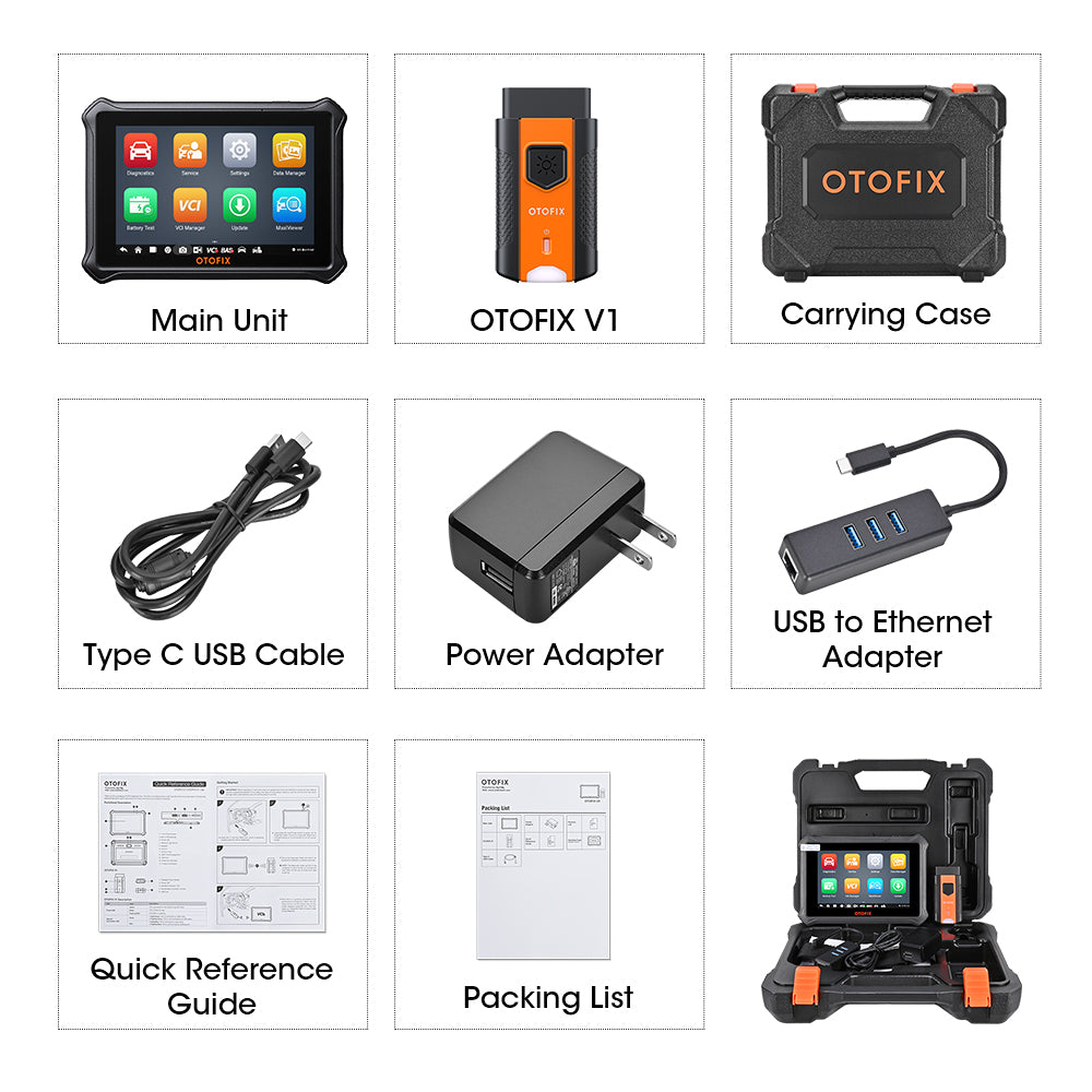 Autel OTOFIX D1 Lite Diagnostic Scanner Professional Auto Full system Diagnostics Tool's accessories.