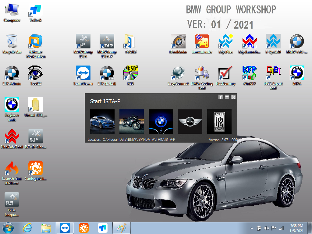 ICOM Software for BMW Diagnostic & Programming V2021.01 ISTA D/P Software Win7 64bit HDD/SSD