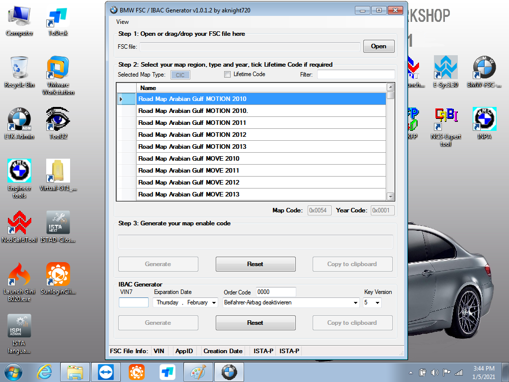 ICOM Software for BMW Diagnostic & Programming V2021.01 ISTA D/P Software Win7 64bit HDD/SSD