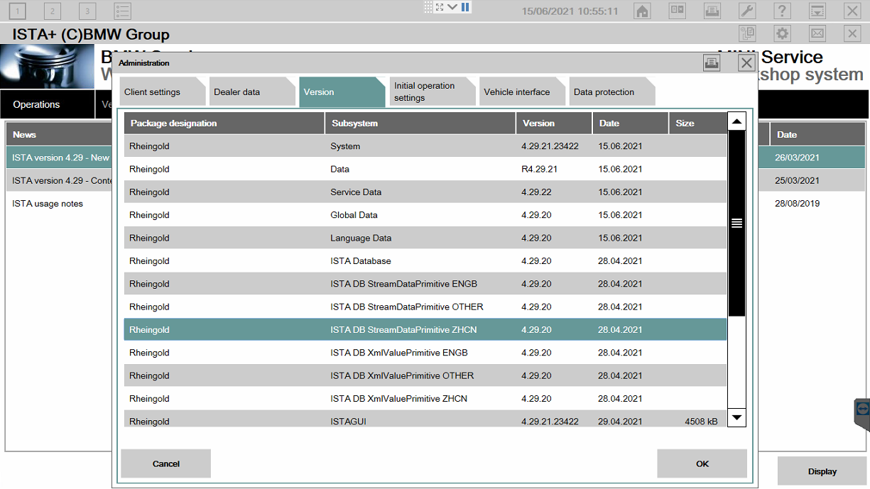 BMW ISTA Diagnostic Software V2021.06 Display