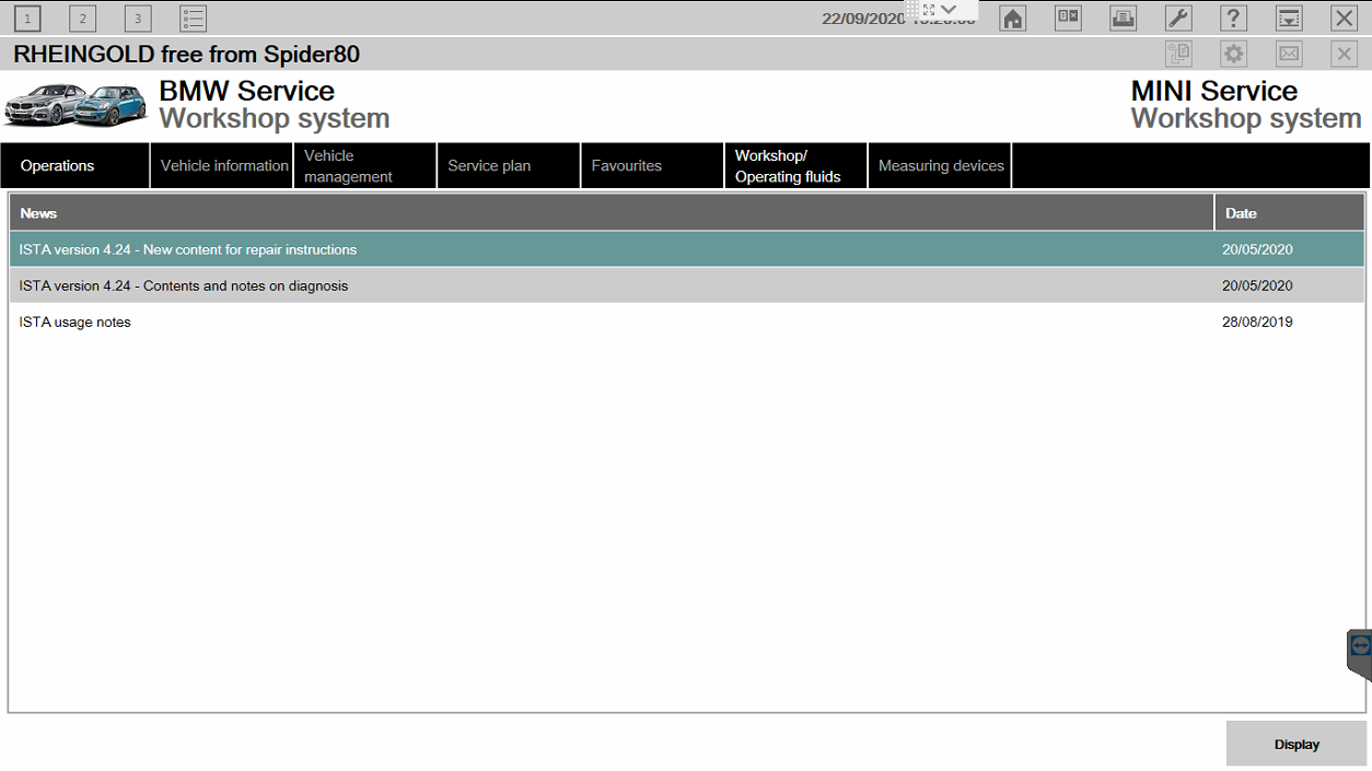 BMW Software Version: V2020.06