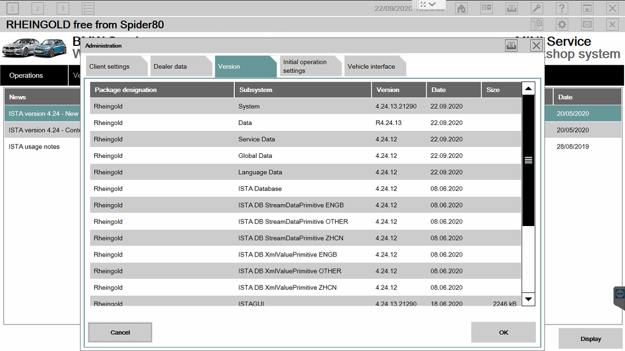 BMW Software Version: V2020.06