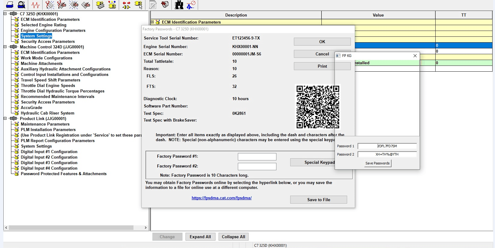 CAT ET 2020A Software Factory Password Calculator