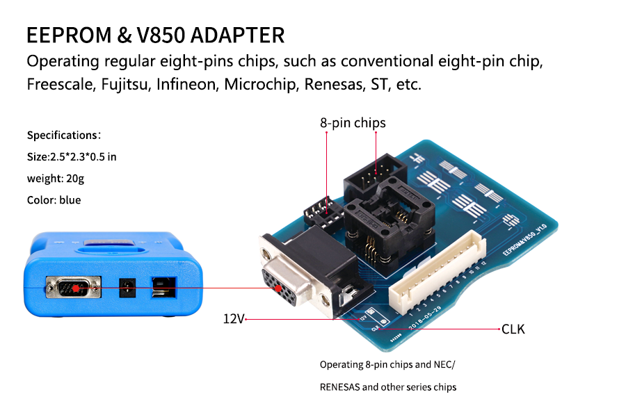 EEPROM & V850 Adapter for CG PRO 9S12 Programmer