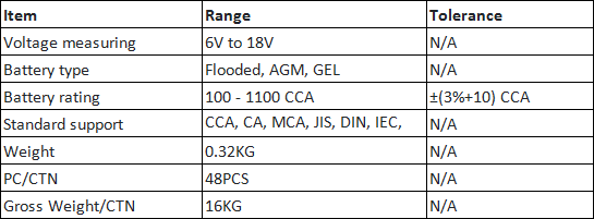Foxwell NT301 Support Battery Test Type