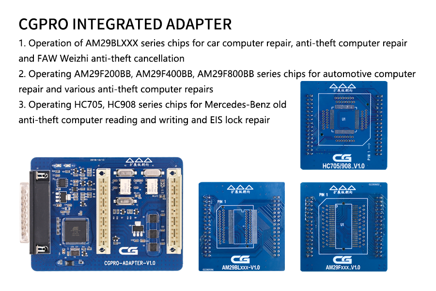 CG Pro 9S12 HC705 / 908 AM29FXXX AM29BLXXX适配器3合1