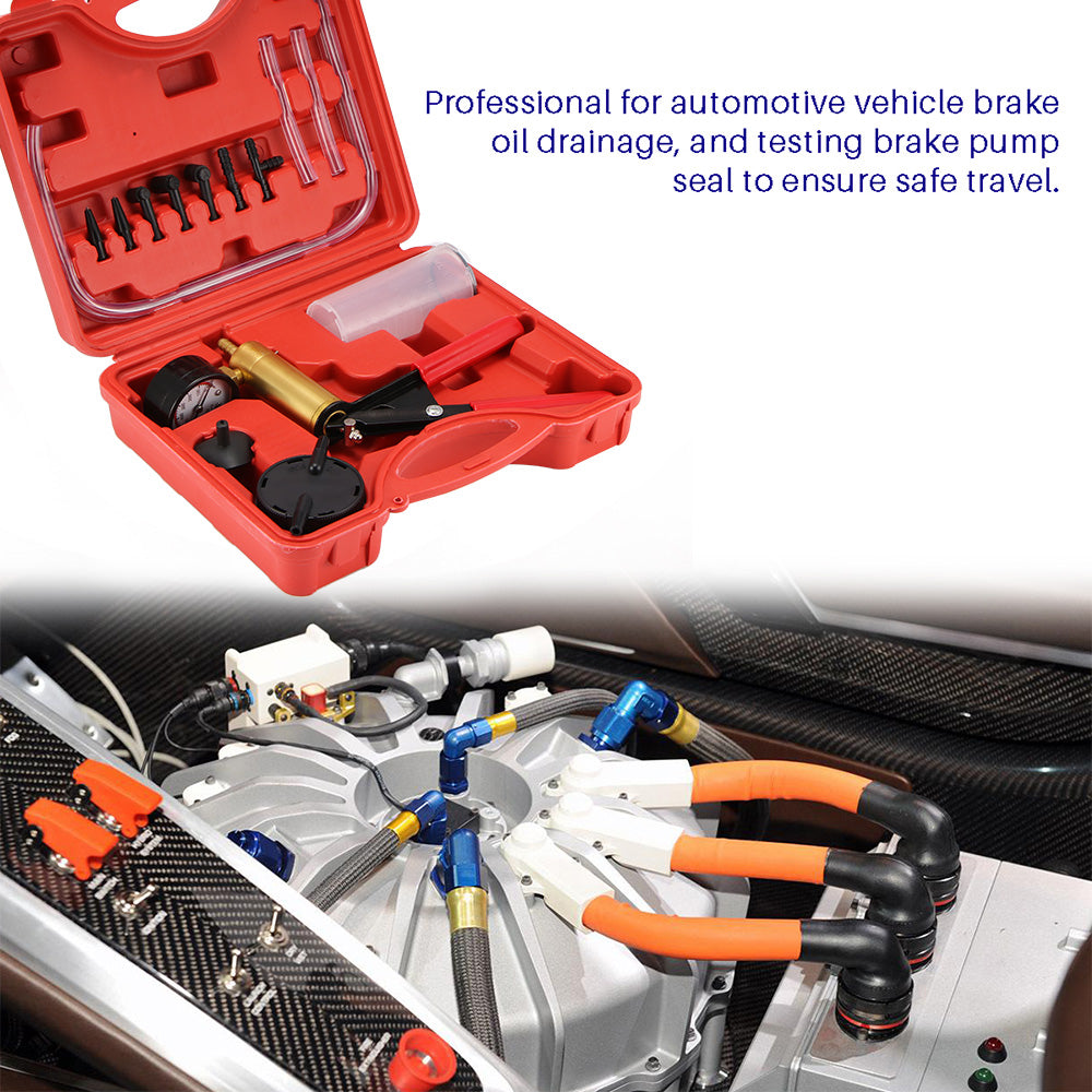 手持式手动真空泵测试仪套件，用于汽车维修店的刹车放气套件