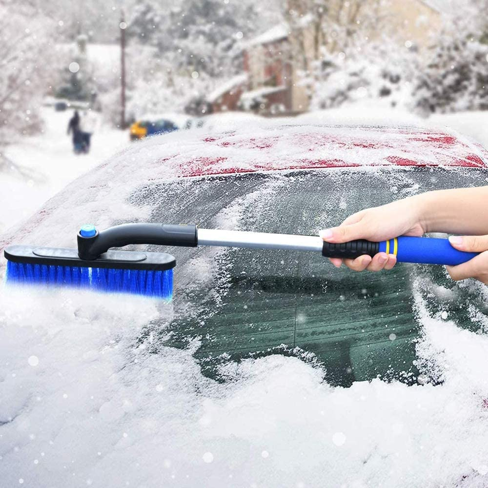 Car Ice Scraper 2 in 1 Multi-Function Telescopic Snow Brush for Car Windshield Snow Removal