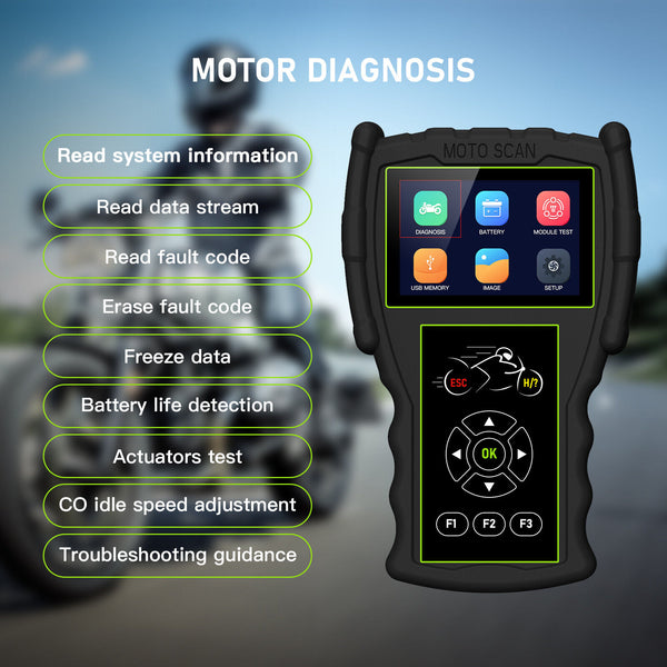 Jdiag M100 Motorcycle Diagnostic Tool for Kawasaki Yamaha Suzuki Moto Scanner Functions