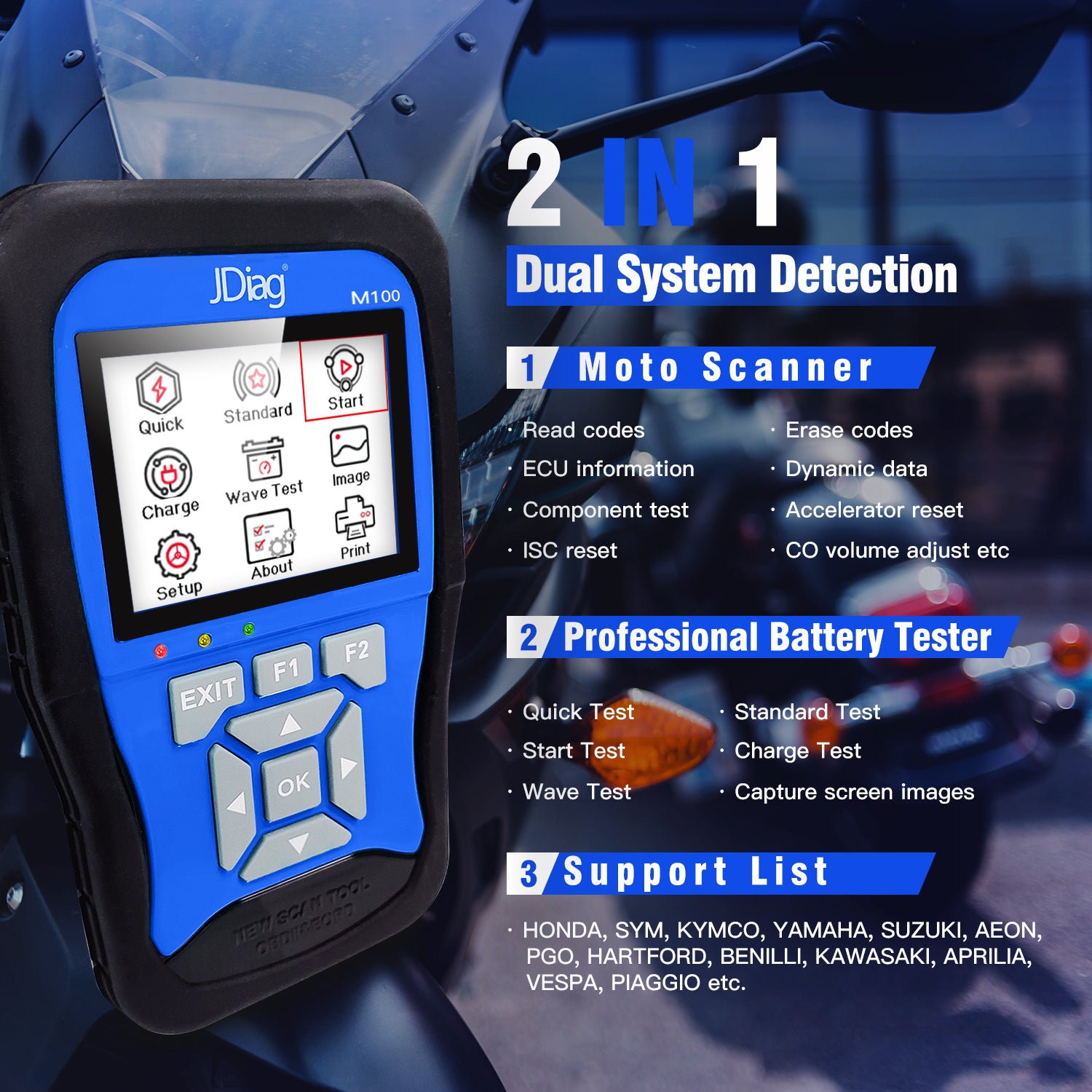 JDiag M100 motocycle scanner
