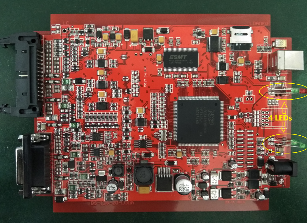 KTAG 7.020 Red PCB New 4LED EU Online Version PCB Board