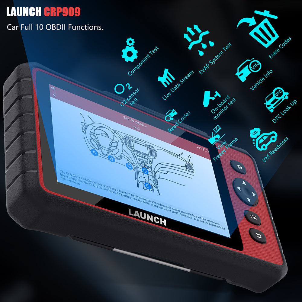 Launch X431 CRP909 OBD2 Scanner Full System Car Diagnostic Tool With Reset and IMMO Functions