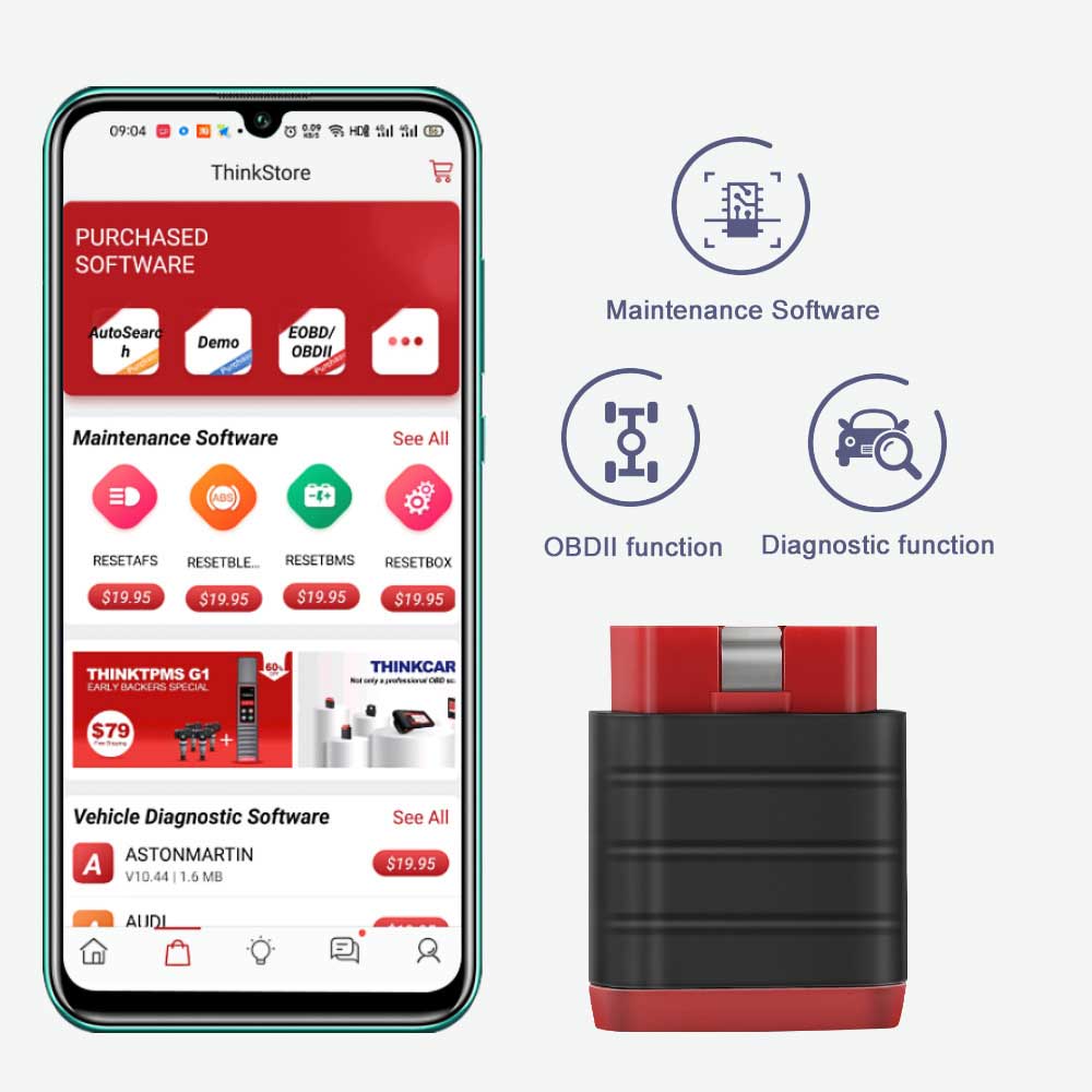 Launch ThinkCar Pro Thinkdiag Mini Bluetooth Scanner OBD2 Full System Diagnostic Tool