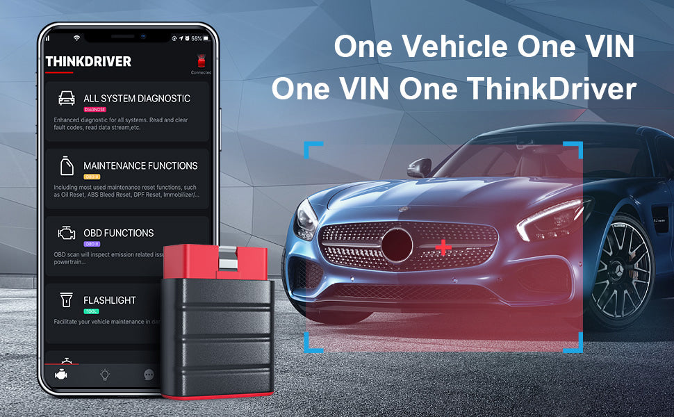 启动适用于IOS和Android的Thinkcar 2 Thinkdriver蓝牙完整系统OBD诊断汽车扫描仪