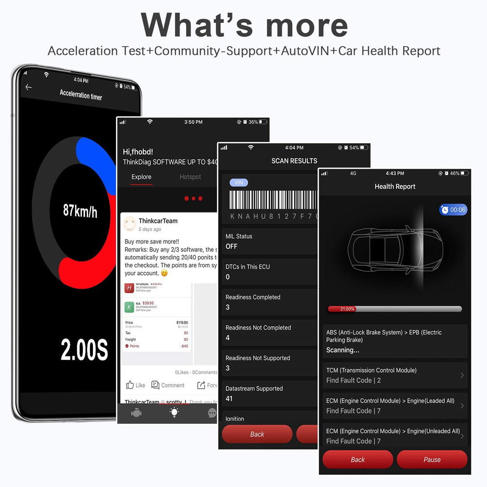 Launch Thinkcar 2 Thinkdriver Bluetooth Full System OBD Diagnostic Car Scanner for IOS & Android