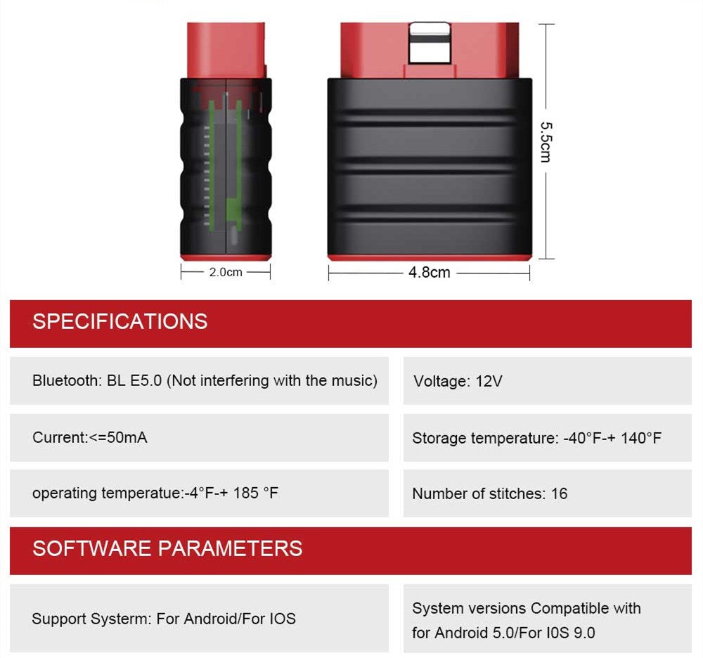 Launch Thinkcar 2 Thinkdriver Bluetooth Full System OBD Diagnostic Car Scanner for IOS & Android