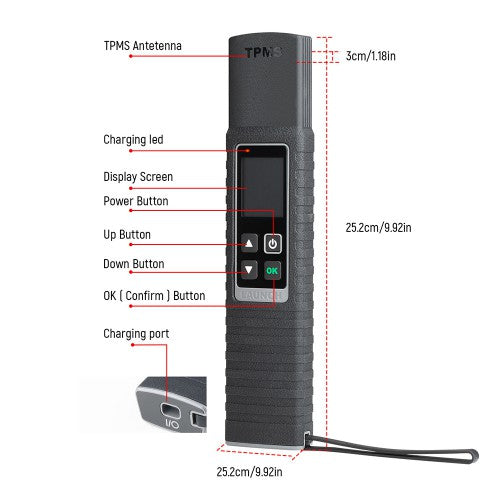 Launch X-431 TSGUN WAND TPMS Handheld Tire Pressure Detector