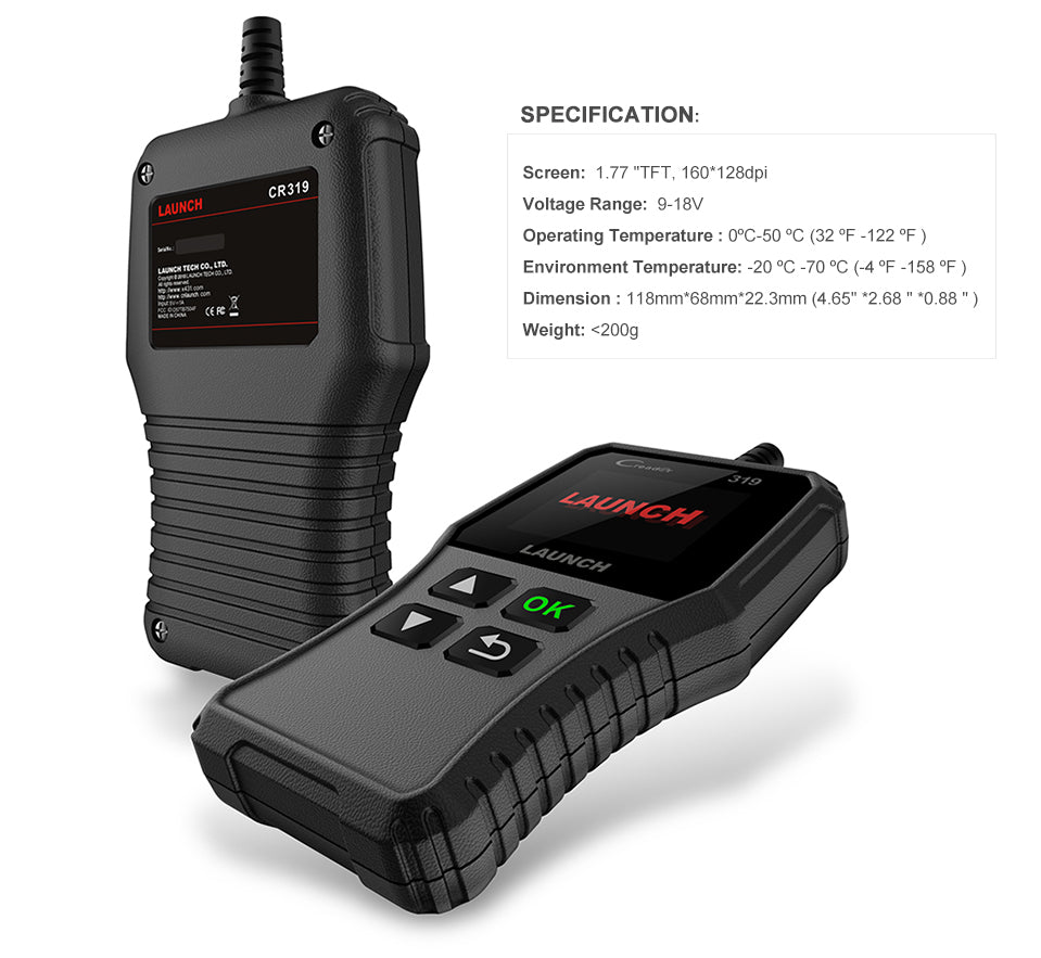 Launch X431 Creader 319 OBD2 Code Reader CR319 With Complete OBDII/EOBD Diagnostic Functions
