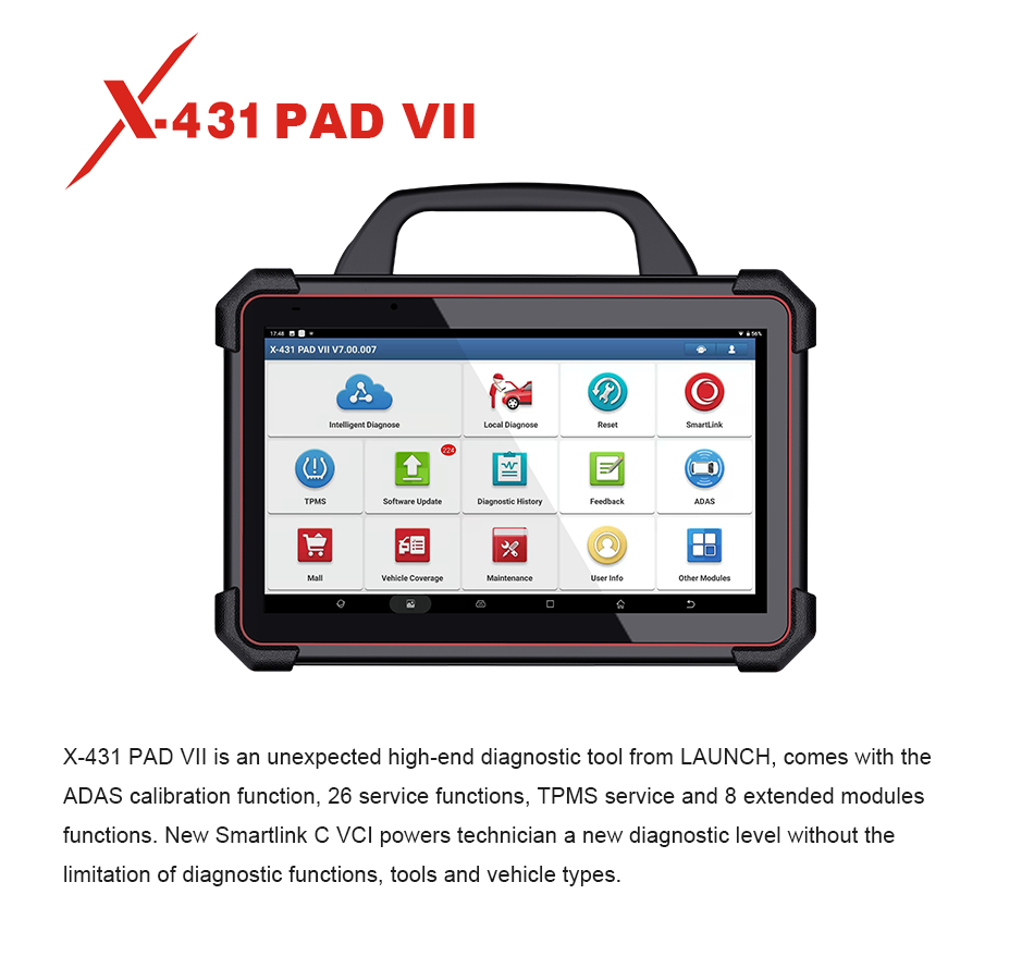 Launch X431 PAD VII (PAD 7) Full System Diagnostic Tool with 32 Service Functions Support Online Programming