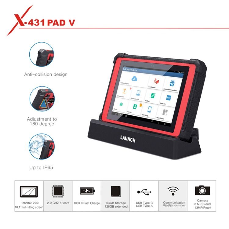 Launch X431 PAD V (PAD 5) Universal Diagnostic System with Smart Box 3.0 Supports ECU Programming