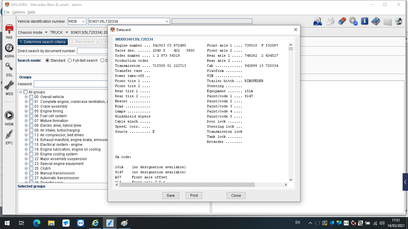 V2021.03 Xentry Software Display