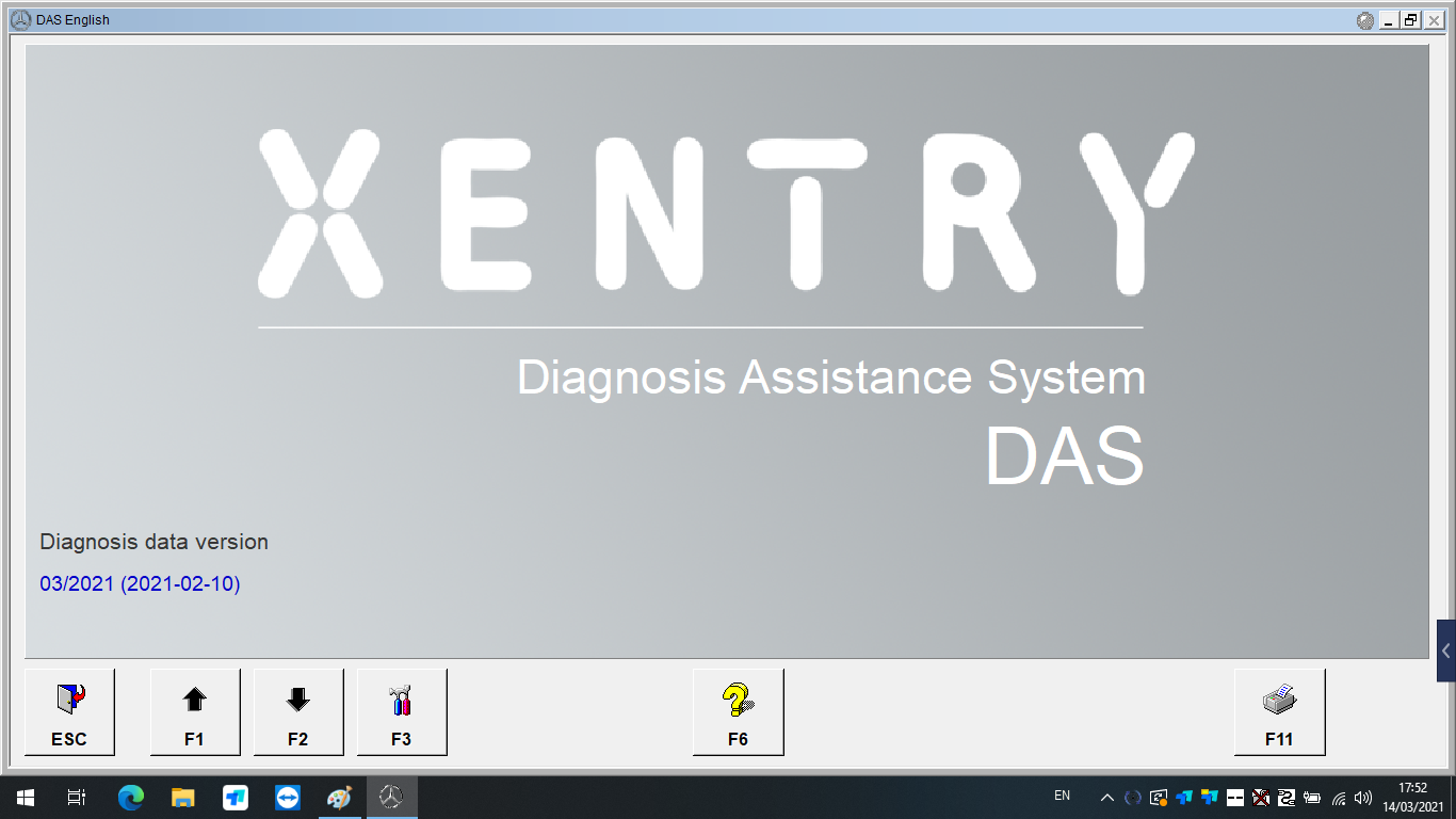 V2021.03 Xentry Software Display