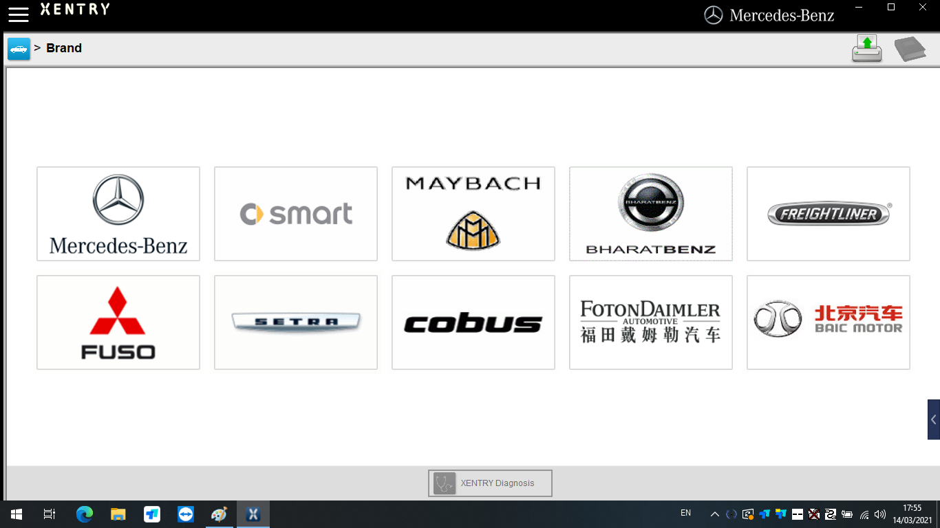 V2021.03 Xentry Software Display