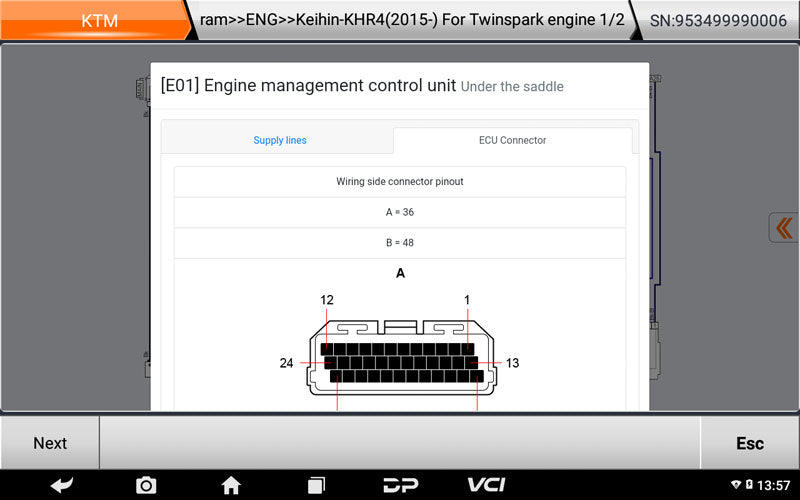 OBDSTAR MS80 Moto Diag Software Functions Display