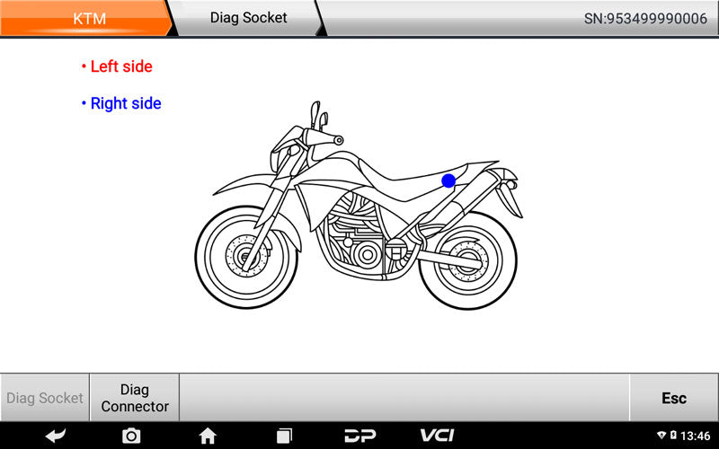 OBDSTAR MS80 Moto Diag Software Functions Display