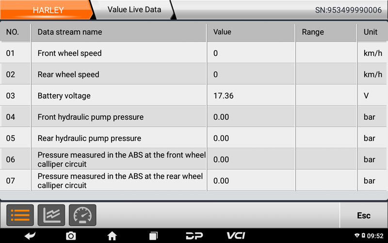 OBDSTAR MS80 Moto Diag Software Functions Display