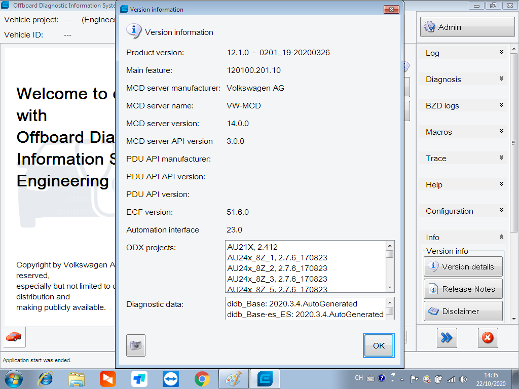 ODIS Software V6.20 VW Audi Elsawin 6.0 Vag ETKA 8.2 ODIS Engineer Software V12.1 Installed In HDD/SSD