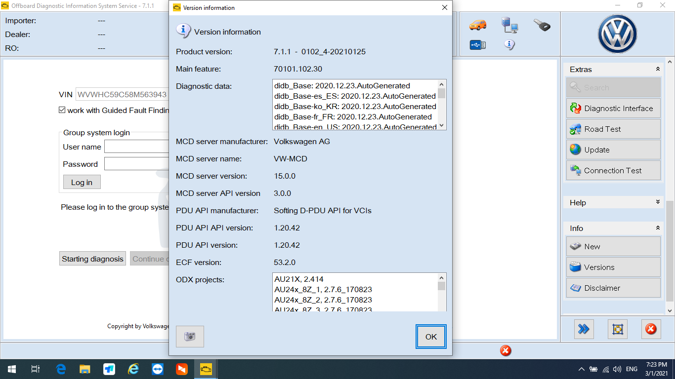 ODI-S Software V7.11 VW Audi Elsawin 6.0 Vag ETKA 8.2 ODI-S Engineer Software V12.1 Installed In HDD/SSD